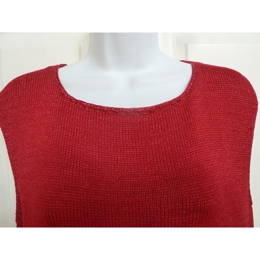 Chico's Design Red Sleeveless Ribbed Knit Sweater Shell Top Size 3 XL 16